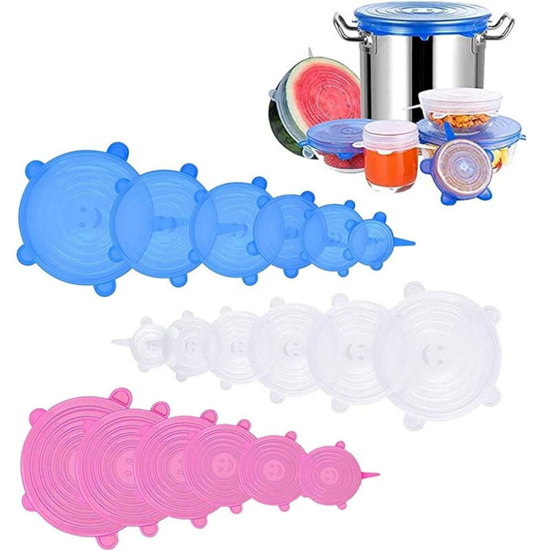 Reusable Silicone Cover Stretch Lids Airtight Food Wrap Covers Keeping Fresh Seal Bowl Stretchy Wrap Cover Kitchen Cookware