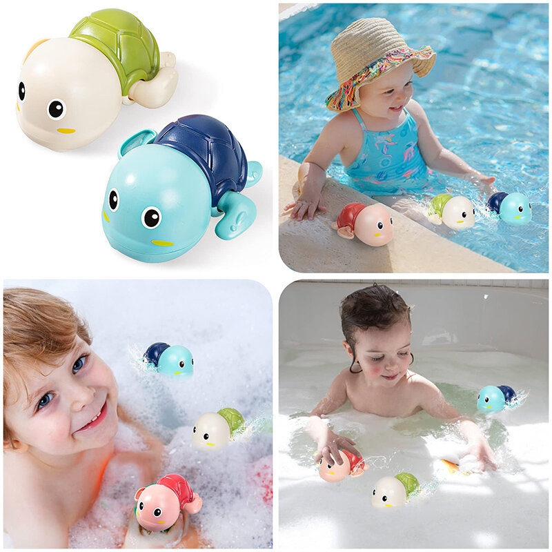 Brinquedos do banho do bebê para crianças, Tartaruga de natação bonito, piscina de baleia, praia, corrente clássica, Clockwork, água jogando brinquedos
