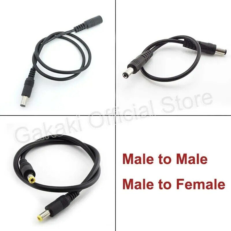 Cable de extensión de fuente de alimentación de 12V CC, adaptador de enchufe macho y hembra de 5,5mm x 2,1mm, Conector de 5,5x2,5mm, Cable de extensión para cámara CCTV
