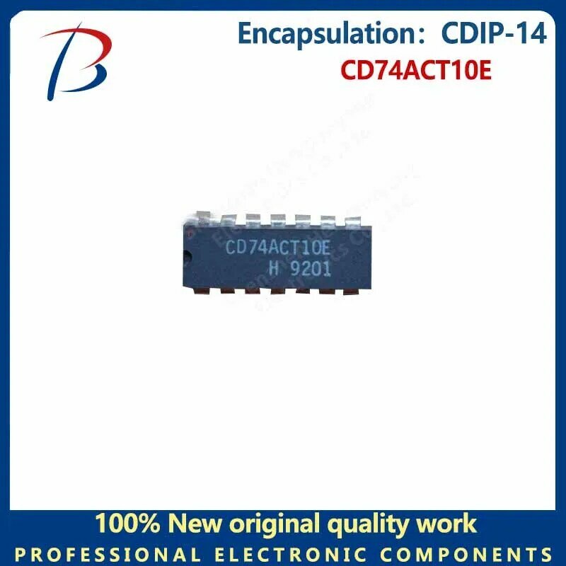 Logic Gate Chip, Pacote CD74ACT10E, CDDIP-14, 5pcs