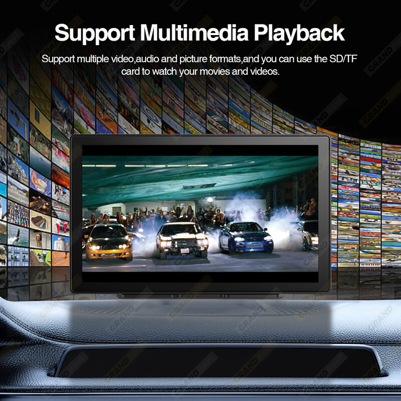 Autoradio universale da 9 pollici lettore Video multimediale Wireless CarPlay Android Auto Touch Screen per VW Nissan Toyota Car Audio
