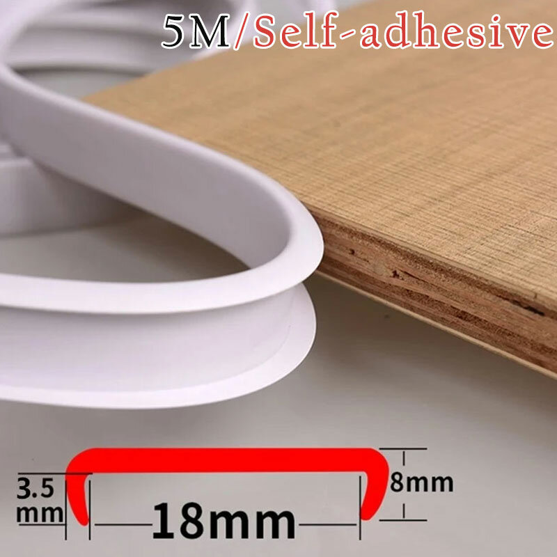 5M Strip Banding Tepi PVC Berperekat Otomatis Lembaran Veneer Berbentuk U untuk Kabinet Mebel Dekorasi Pelindung Pinggiran Meja