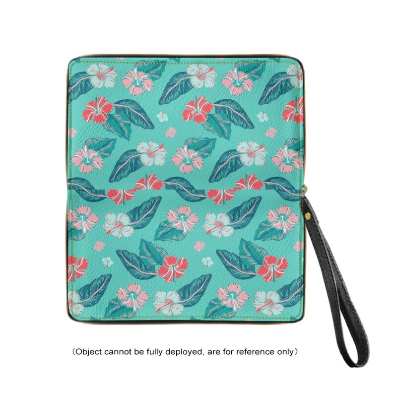 Bolso de mano de lujo de diseñador de hibisco Hawaiano, cartera larga portátil, monedero elegante para viajes, tarjetero, nuevo