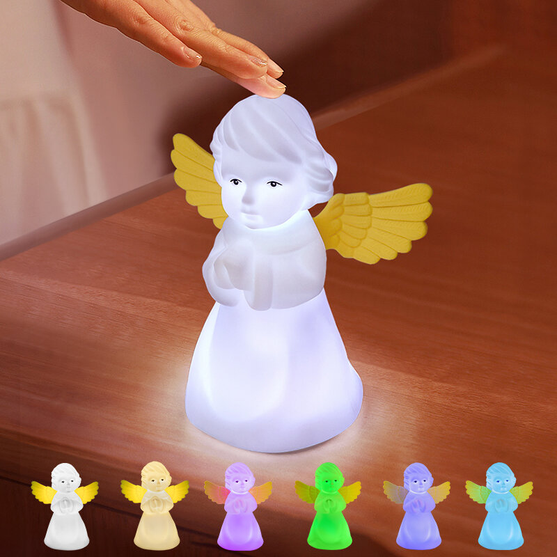 Angel lampu malam warna pengisi daya USB, lampu malam kreatif dapat disesuaikan kontrol kedip