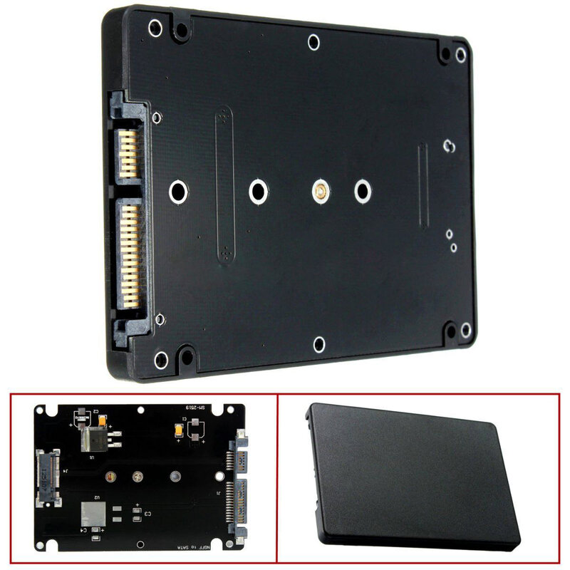 Adaptateur SSD M.2 NGFF (SATA) vers carte SATA 2.5 pouces, épaisseur 8mm, boîtier IO M.2 SATA vers ordinateur de bureau et ordinateur portable