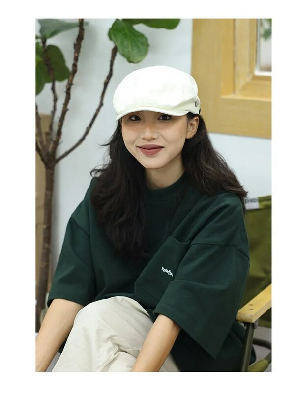 Harajuku Girl Reverse Berets Korea retro Forward czapki dla kobiet wiosna brytyjskie casualowe kapelusze Nesboy dla kobiet