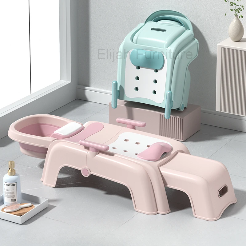 Kursi sampo anak ergonomis, furnitur furnitur Salon Chuveiro tempat tidur besar QF50SC
