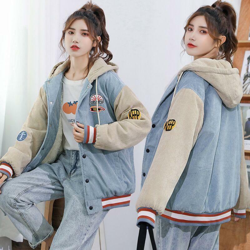 Personality fleece thick coat girl's autumn and winter 2022 new lamb wool college style clothes  jackets for women