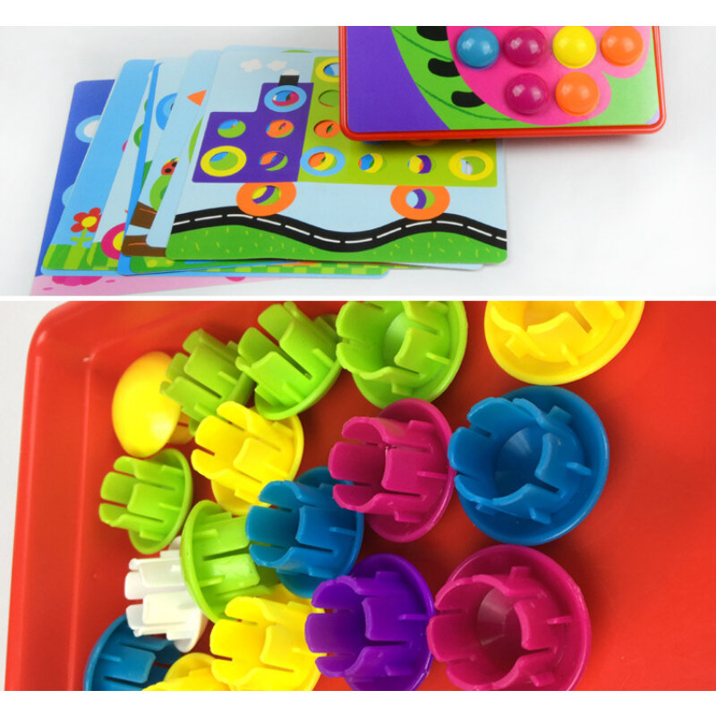 New Mushroom Nail fai da te Cartoon giocattoli fatti a mano giocattoli educativi Montessori per bambini Intelligent 3D Puzzle Game Jigsaw Board Gifts