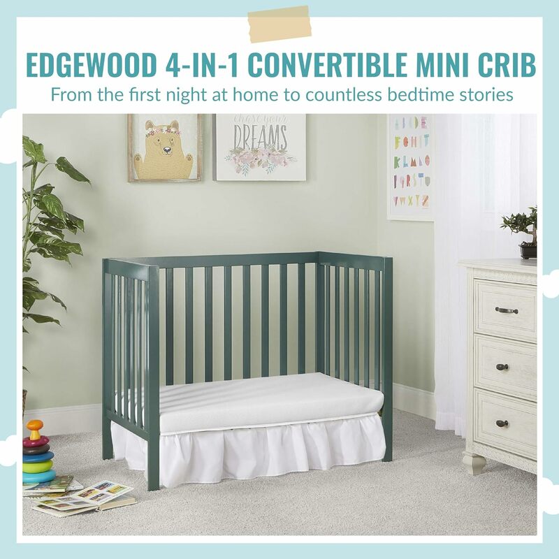 4-in-1 Convertible Mini Crib, Olive