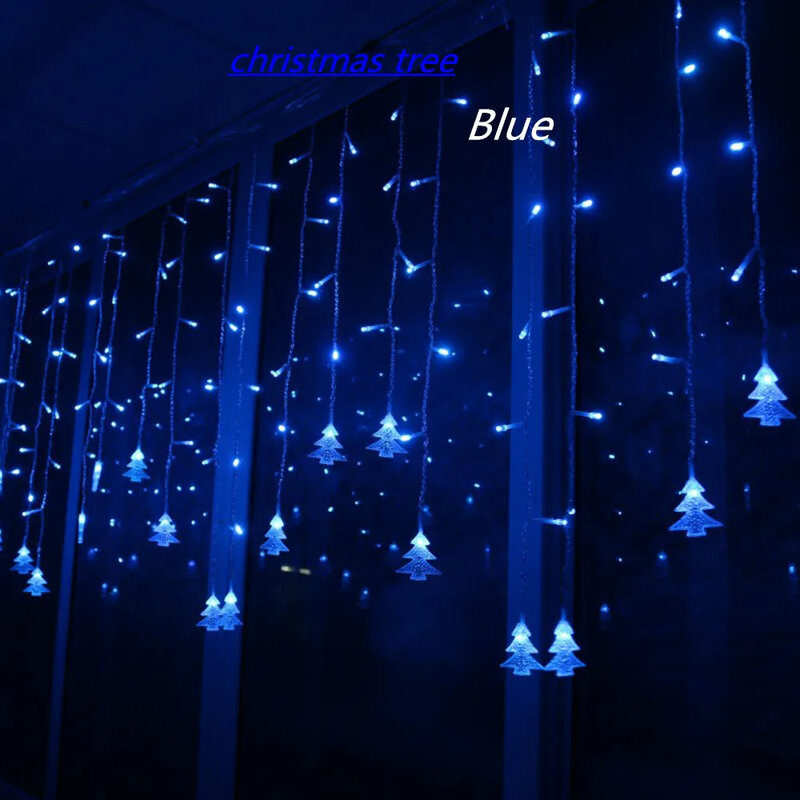 Guirnalda de luces LED para decoración de árbol de Navidad, cortina, linterna de neón para boda, 220v