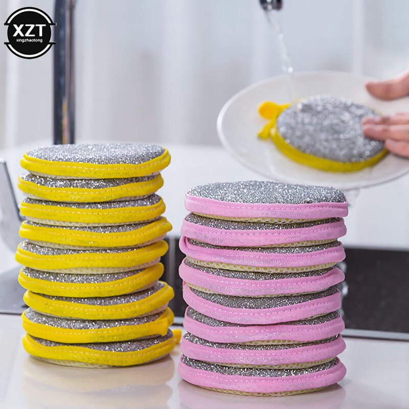 5Pcs Double Side Dishwashing Sponge Dish Washing Brush Pan Pot Dish Wash Sponges Brush Household Kitchen Cleaning Tools
