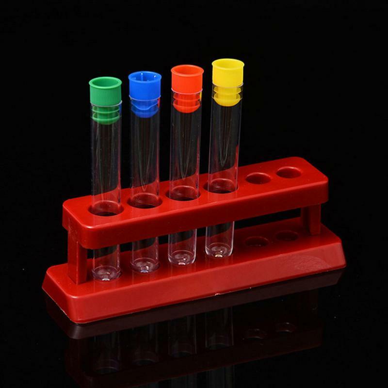 1 Set di provette in plastica con Rack di stoccaggio accessori per esperimenti scientifici (Rack per provette + spina 16*150 (il colore della spina è casuale)