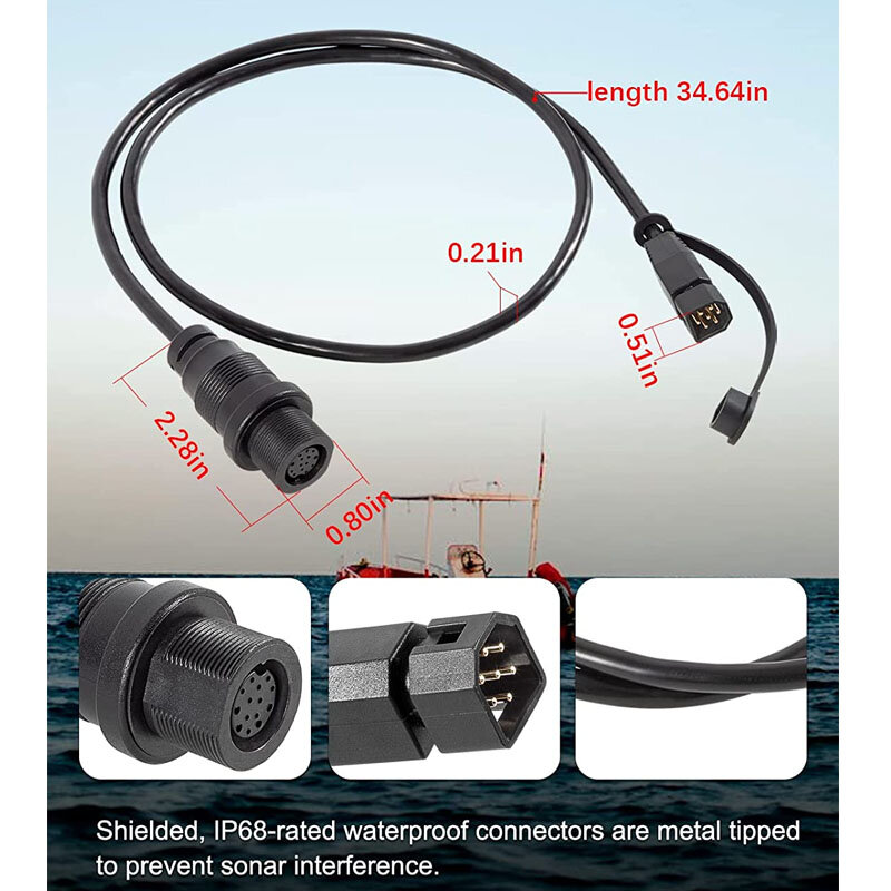 MKR-MDI-2 Sonar Adapter Kabel Voor Humminbird Helix 7 G3 Of G3n G4, En G4n Fish Finder #1852086
