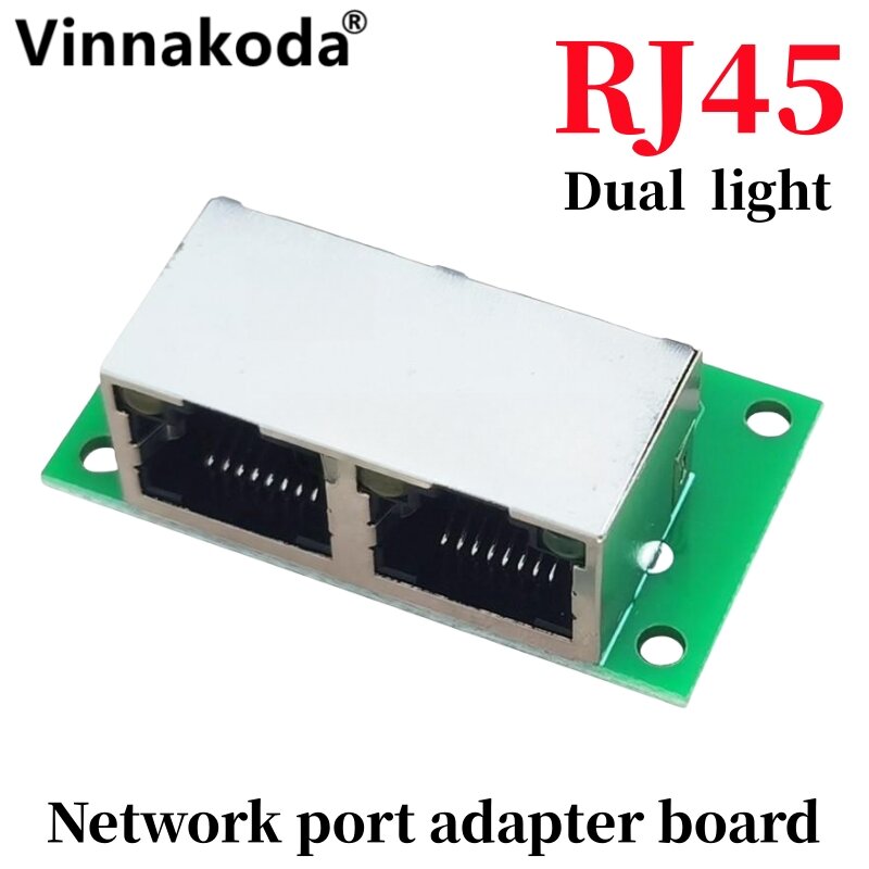 Płyta adapter sieci RJ45 podwójne światło gniazdo żeńskie RJ45 włącza 2.54 płyta testowa port sieciowy RJ45
