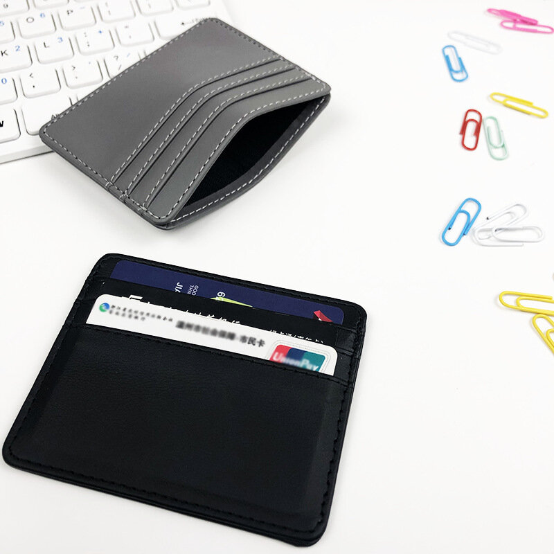 Ultra-thin PU No Zipper Card Holder Mini Simple Credit Card ID Card Holder Holiday Gift Men And Women Fashion Card Holder