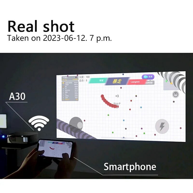 Ubeamer-miniproyector A30C portátil, cine 3D, sincronización con WIFI, Android, IOS, teléfono inteligente, 4K, 1080P