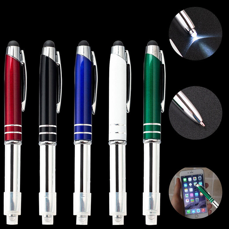 Fashion Design New Arrival LED Light Metal Ballpoint Pen Business Men Writing Phone Touch Pen Buy 2 Send Gift
