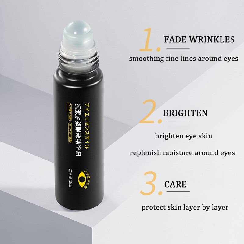 Esencia reafirmante antiarrugas para ojos, aceite reparador hidratante, líneas finas, antihinchazón para mejorar las ojeras y el cuidado de los ojos