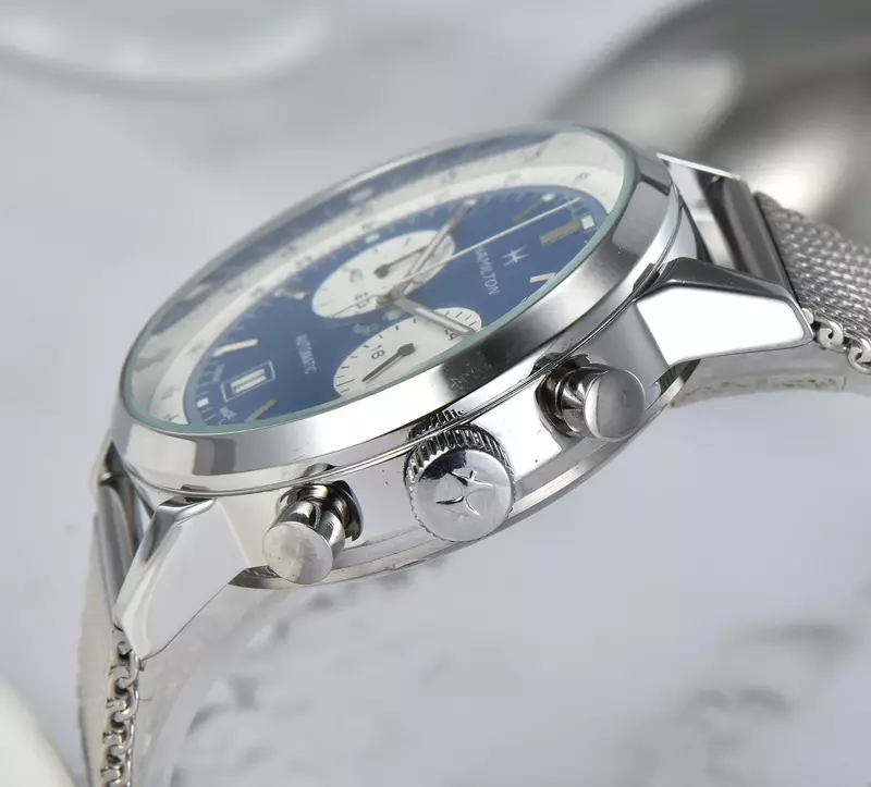 Hamilton Quartz Horloge Voor Heren Top Luxe Lederen Band Chronograaf Sport Polshorloge Heren Zakelijk Lichtgevende Mode Mannelijke Klok