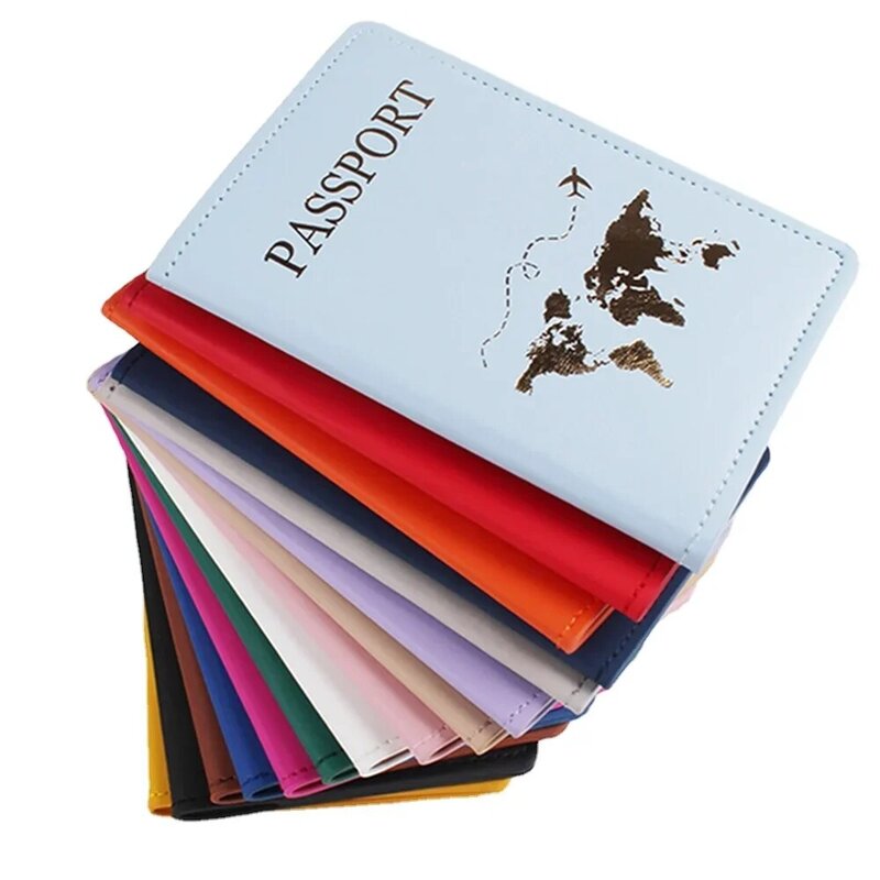 Porte-passeport en cuir PU pour hommes et femmes, étui de voyage, portefeuille pour cartes de crédit, couverture de passeport étanche, nouveau, mode
