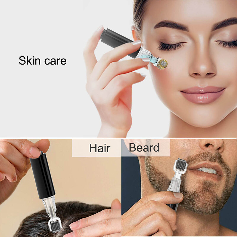 Derma Roller Titanium Needle Roller, Lip Roller, Beard Growth Roller, Beard Hair Growth Roller, Beard Treatment & Serum Applicat