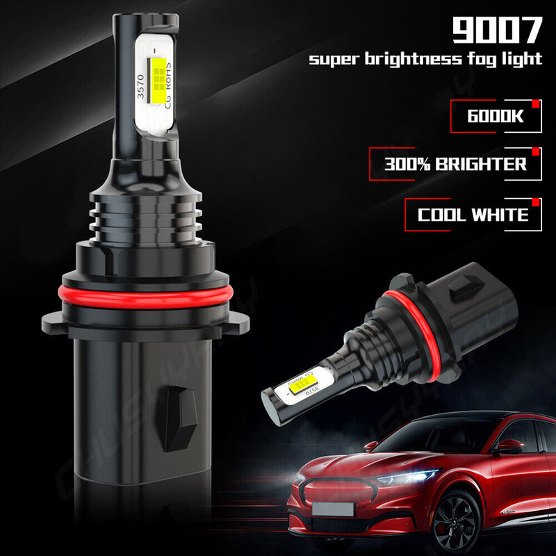 9007 HB5 CSP LED Headlight Bulbs Conversion Kit High Low Beam 6000K Super White Fog Light Bulbs Replacement