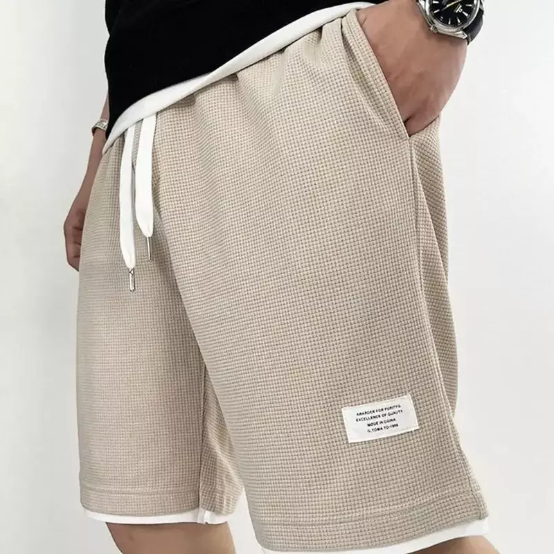 Szorty męskie Oversize biały męskie krótkie spodnie sznurek koreański styl Xxl casualowe suche dopasowanie Y2k stylowe nowość w małych rozmiarach luzem