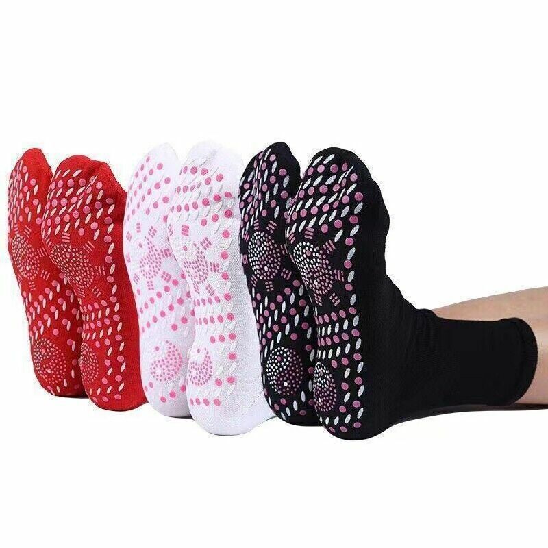 ถุงเท้าเพื่อสุขภาพสำหรับทัวร์มาลีน, ถุงเท้าให้ความร้อนด้วยตนเองยืดหยุ่นได้สำหรับฤดูหนาวถุงเท้าอุปกรณ์ดูแลสุขภาพ terapi MAGNET ถุงเท้าสั้นถุงเท้าสั้นขนาด1/4"
