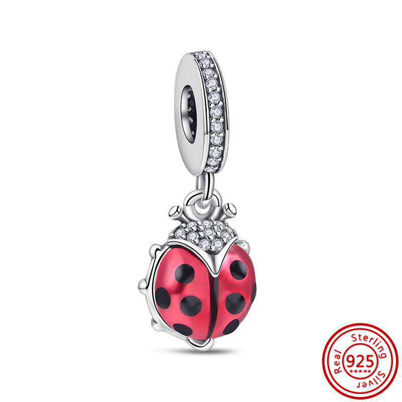 Dopasowana oryginalna bransoletka Pandora Charms DIY biżuteria 100% 925 szterlinga srebrny czerwony szkło Murano cyrkonia jabłoni wiśnia koronka serce koraliki