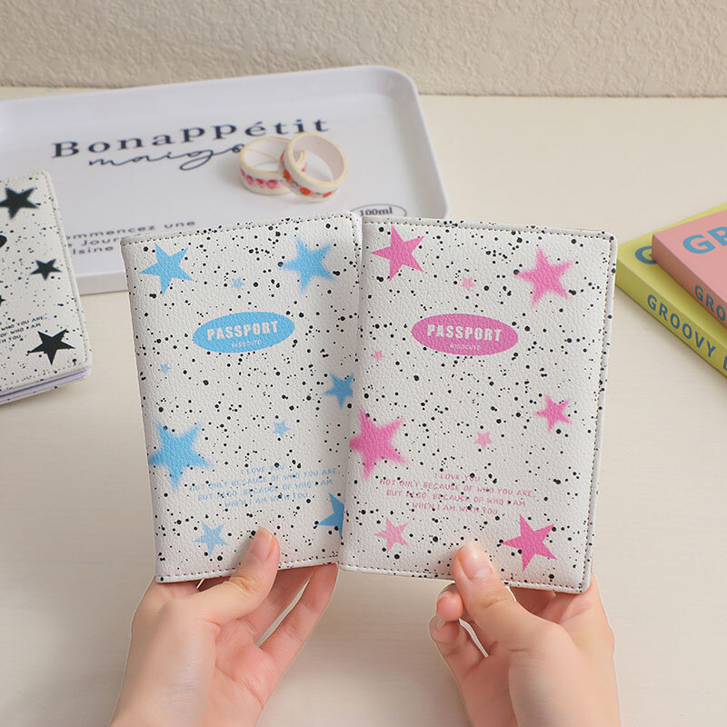 Multi-Function Star Pattern PU Leather Passport Cover Ultra-thin Waterproof Passport Protector Credit ID Card Wallet Passport Ho