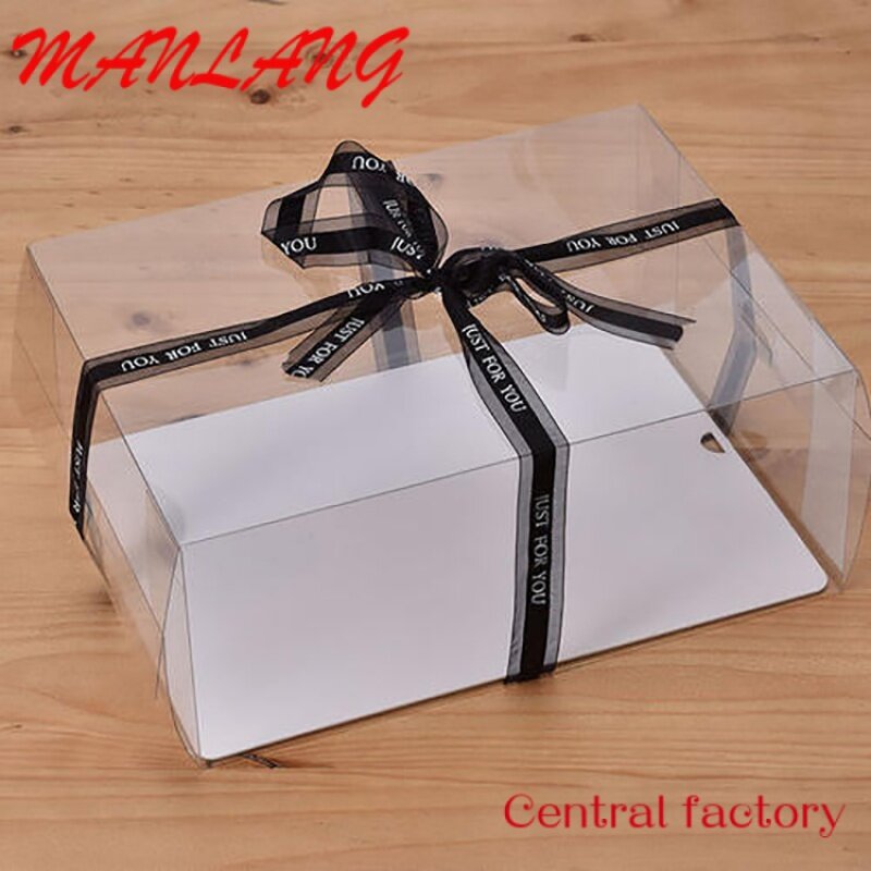 Caja de embalaje de pastel transparente de lujo personalizada, caja de pastel Digital, caja de regalo de embalaje de comida para mascotas cuadrada