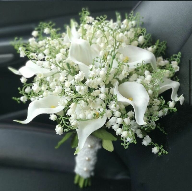 Bouquet artesanal da flor artificial para decorações do casamento, Calla Buque branco Casna, bouquet nupcial, novo