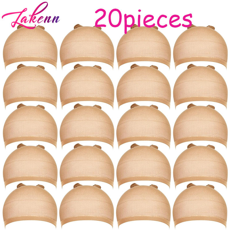 Light Brown Wig Caps For Women 20Pcs Stocking Wig Cap For Lace Front Wigs Skin Like Durable Weave Cap Stocking Caps Comfortable