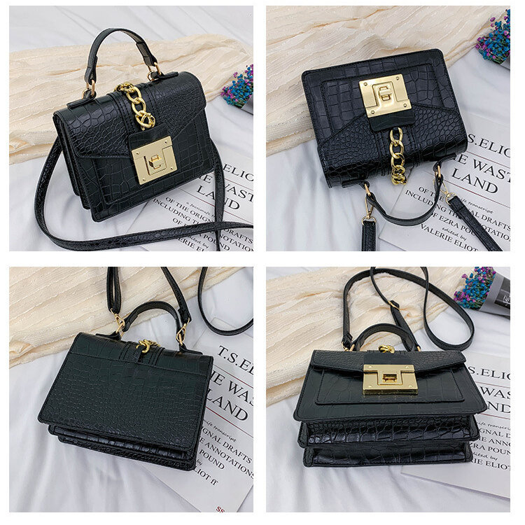 Neue 2024 Alligator Muster Handtasche Damenmode kleine einfache Umhängetasche Vintage Riemen Umhängetaschen Brieftasche für Frauen