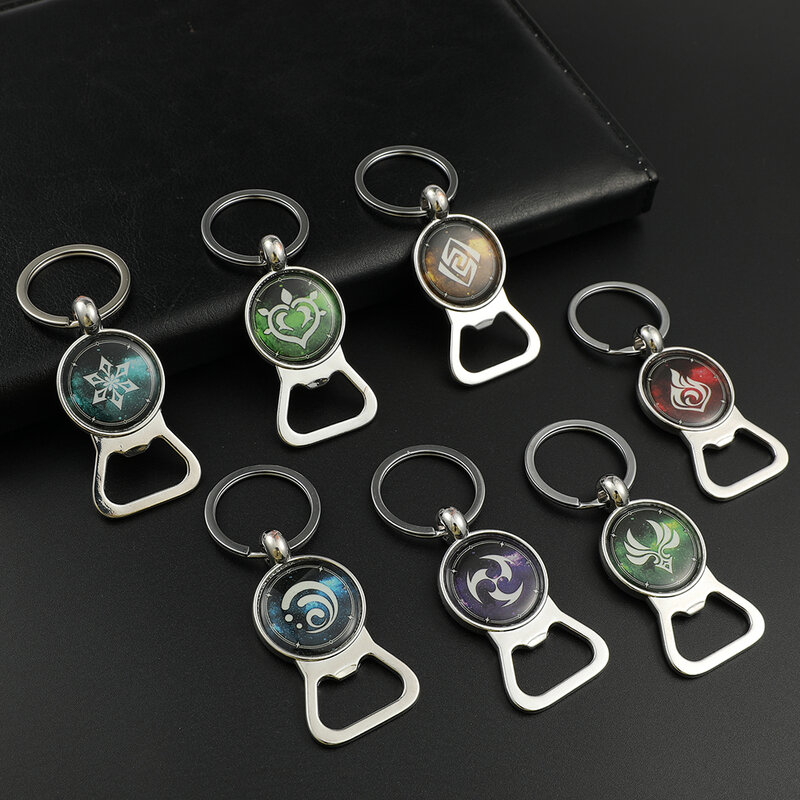 Genshin تأثير جديد المفاتيح الرؤية مضيئة المفتاح المفاتيح الرجال مفتاح السيارة الموضة اكسسوارات المجوهرات بالجملة