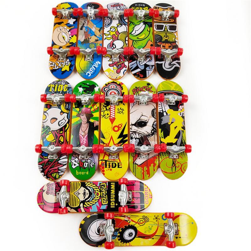 Planche à roulettes imprimée, Mini doigt, Skateboard, jouet Flexible, créatif, mouvements du bout des doigts, Pa