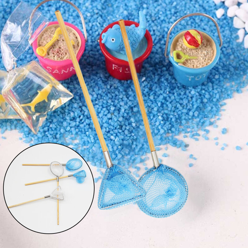 1/6 1/12 Dollhouse Miniature Fishing Net Rod Fishing Tool Model Living Scene Decor Play House Toy Doll House Accessorie