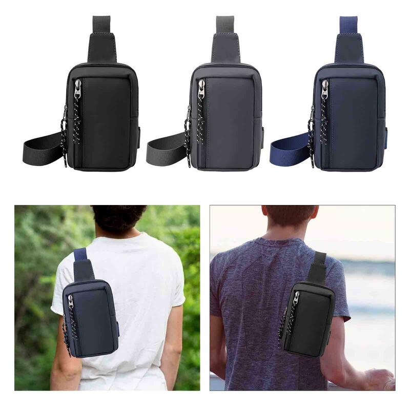 Men Chest Bag Purse Water Resistant Daypack Casual Chest Pack Mini Shoulder Bag for Trekking Traveling Biking Outdoor Hiking