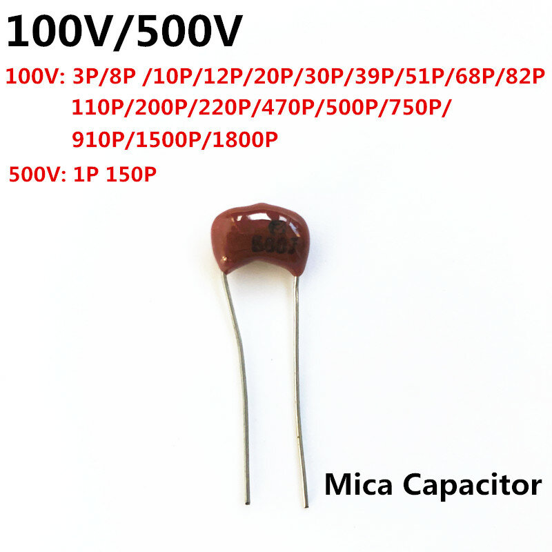 Condensadores de mica plateados usados en productos de alta gama, amplificador de guitarra, condensador Radial de MICA plateada para amplificador de Audio, 63V, 100V, 500V, 1 ud.