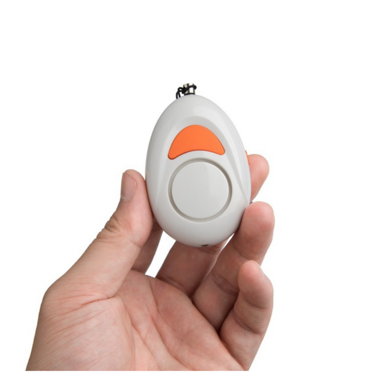 Porte-clés d'alarme personnelle à capteur tactile LED pour femme, induction magnétique résidentielle argentée, auto-défense, poignée de porte Hotal, 125dB