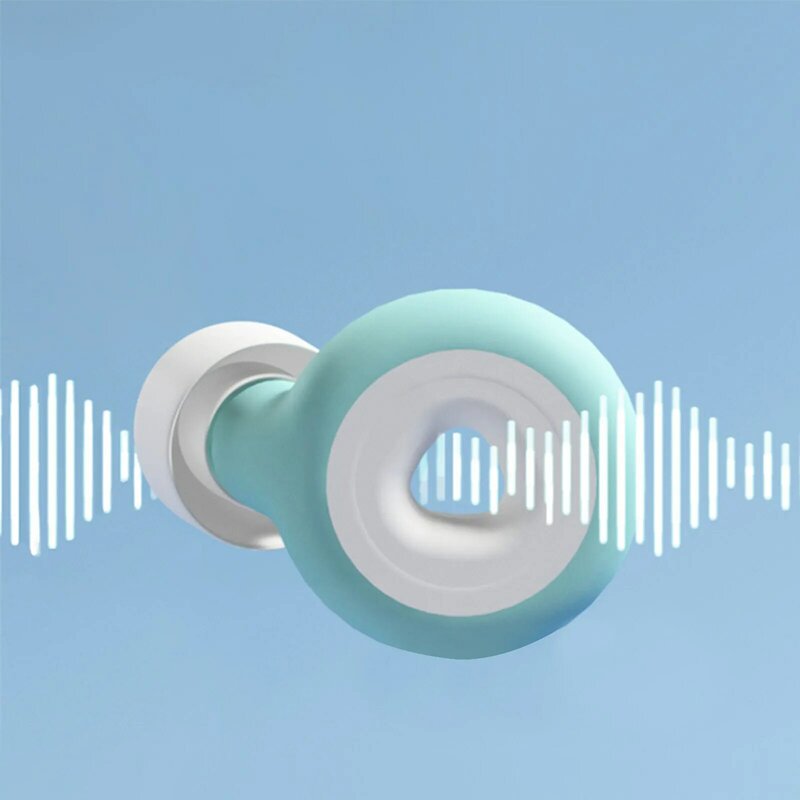 부드럽고 편안한 수면 용 재사용 가능한 실리콘 귀마개, 소음 방지, 편안한 귀마개, 27 Db 소음 감소, 1 쌍