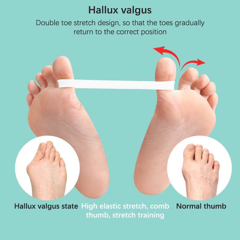 Cinta extensible de silicona Hallux Valgus, cinturón de entrenamiento correctivo, separador de dedos, banda elástica para el pulgar, herramientas para el cuidado de los pies