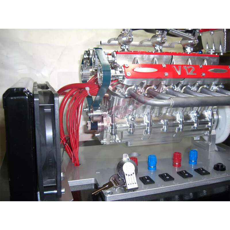 محرك 163cc V12 نموذج محرك الميثانول يمكن أن تبدأ 12 اسطوانة محرك صغير بوي هدية