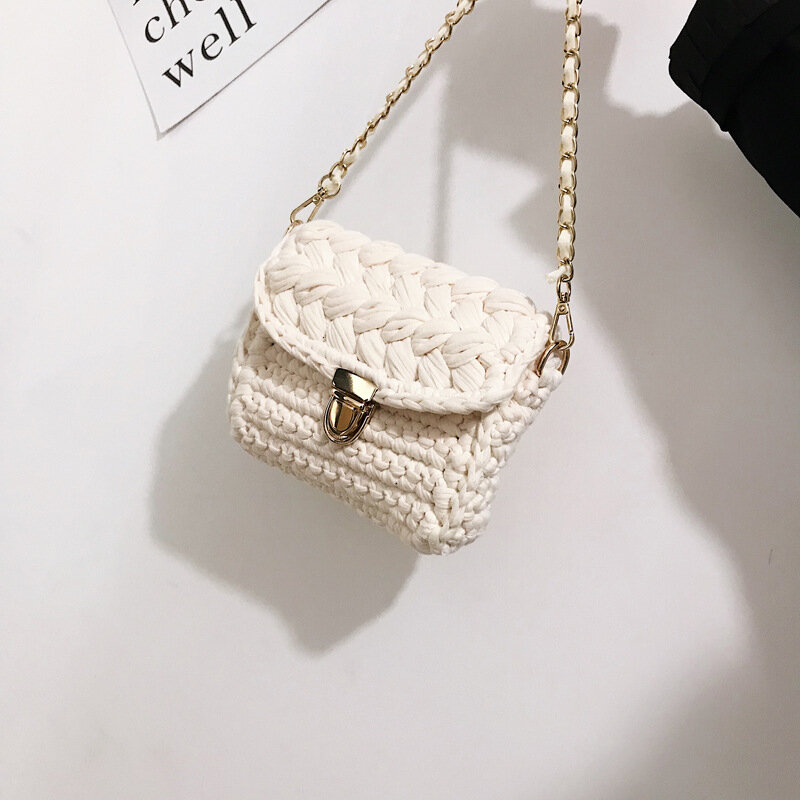 Handmade Knitted Small Fashion Crossbody Bags for Women Luxury Minimalist Purses and Handbags Gorgeous Woven Shoulder Bag