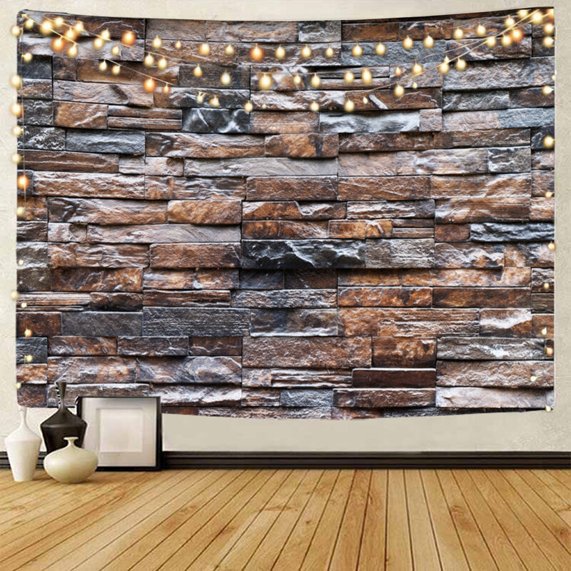 Tapiz de pared de ladrillo, decoración de fondo de pared de piedra, hermosa pared de piedra, tapiz de pared de ladrillo, decoración de fondo del hogar