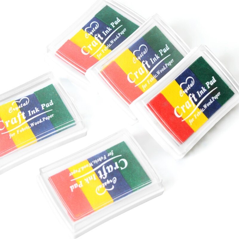 레인보우 컬러 손가락 잉크 패드 DIY 여러 가지 빛깔의 공예 스탬프 잉크 패드 아이 빨 Dropship