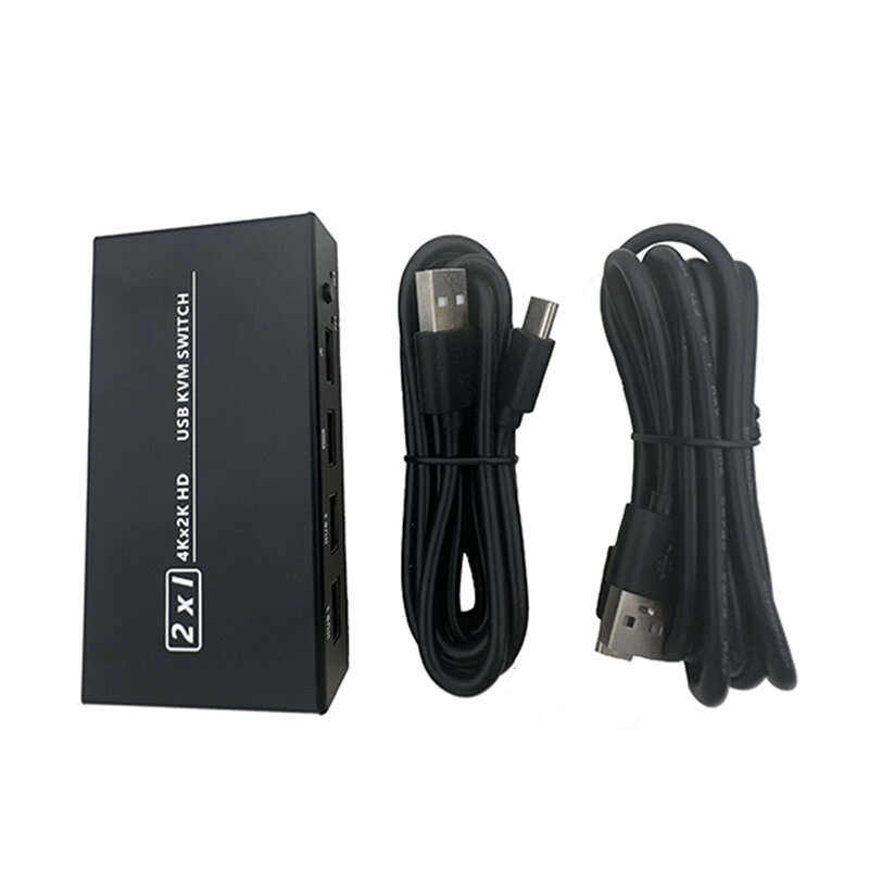 สวิตช์สวิตช์ USB KVM ที่รองรับ HDMI แบบ2 in 1 4K รองรับ HD 2โฮสต์แชร์หน้าจอ1จอชุดเมาส์และคีย์บอร์ดแสดงผลวิดีโอเครื่องพิมพ์