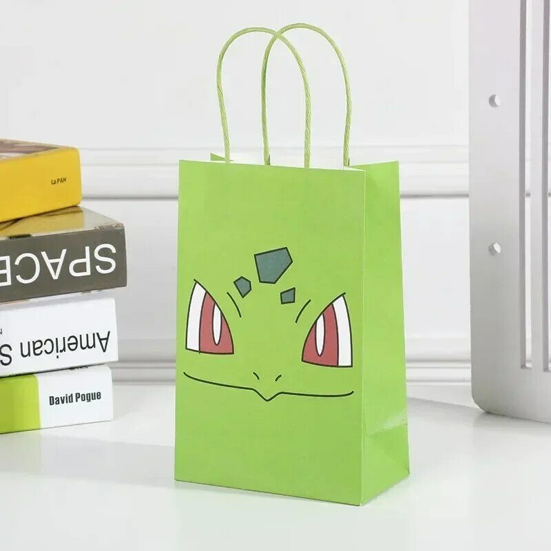 Anime Candy Paper Bag Cartoon Pokemon Pikachu Gift Top Packaging 12pcs Action Toy Figures Toys Hobbies