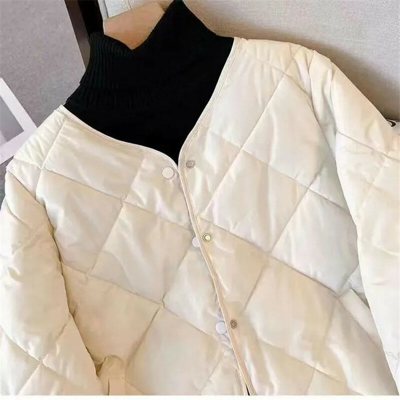 Neue Frühling Herbst Winter Baumwolle Kleidung Damen mantel kurze ling ge kragen lose leichte Baumwoll mantel weibliche Oberbekleidung